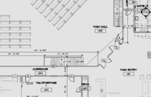 Blueprint design of the Trinity United Methodist Church floor plan